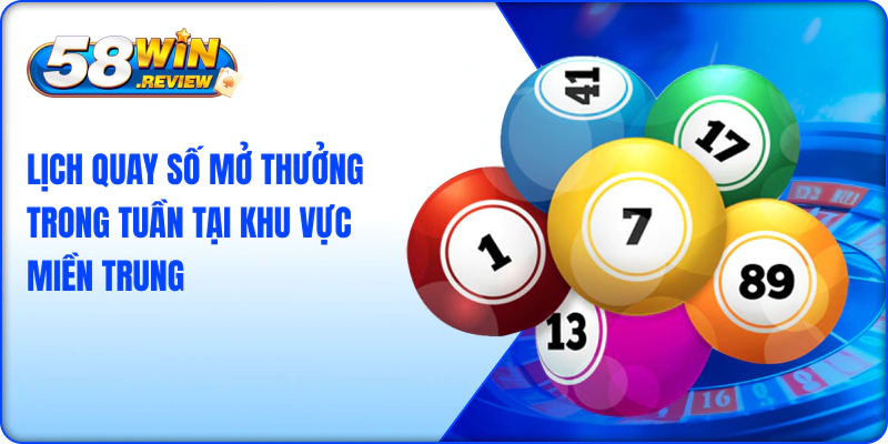 LỊCH QUAY SỐ MỞ THƯỞNG TRONG TUẦN TẠI KHU VỰC MIỀN TRUNG